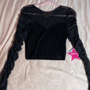 Black sparkly crop top